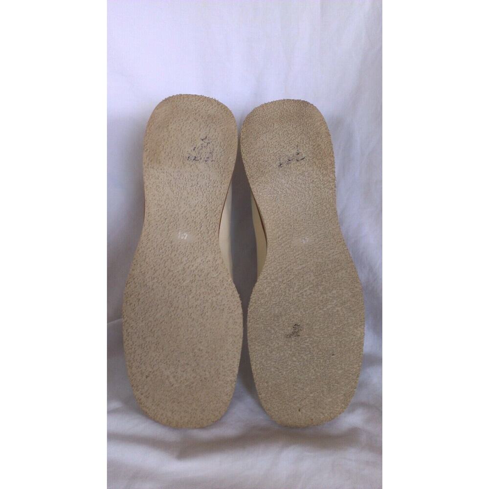 Renouard Plancoet Women's Bone White Tan Wooden Button Loafers Size 41 - US 10.5 - Picture 8 of 9